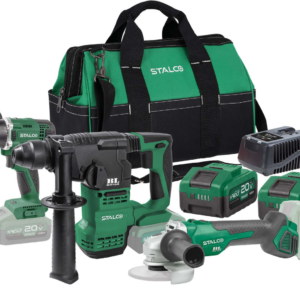 Kit combinat de scule electrice (S-97327+S-97316+S-97303) + 2x STALCO S-97377 de 4,0 Ah