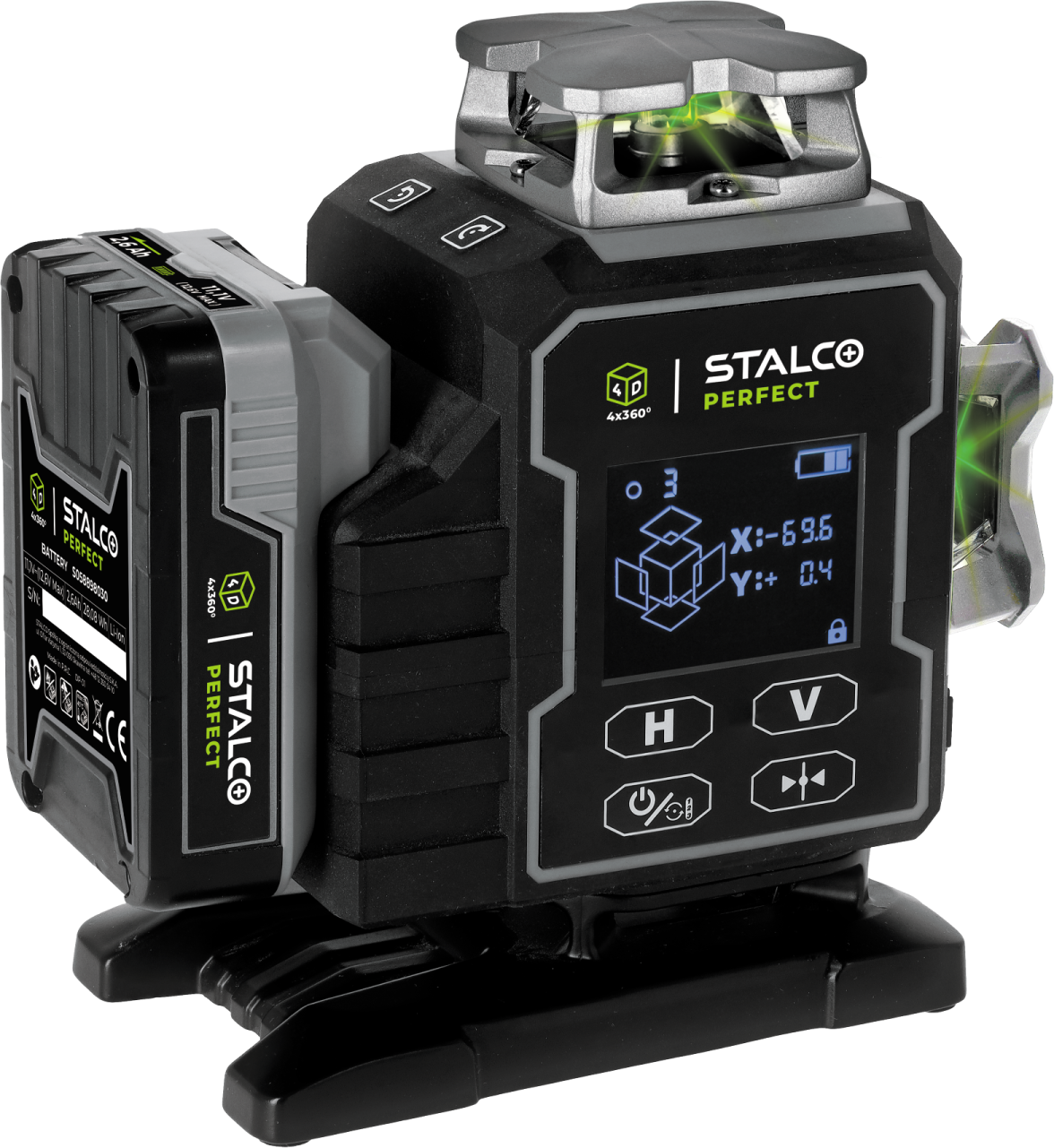 Nivela laser 4D LLP4DG verde STALCO PERFECT S058598012