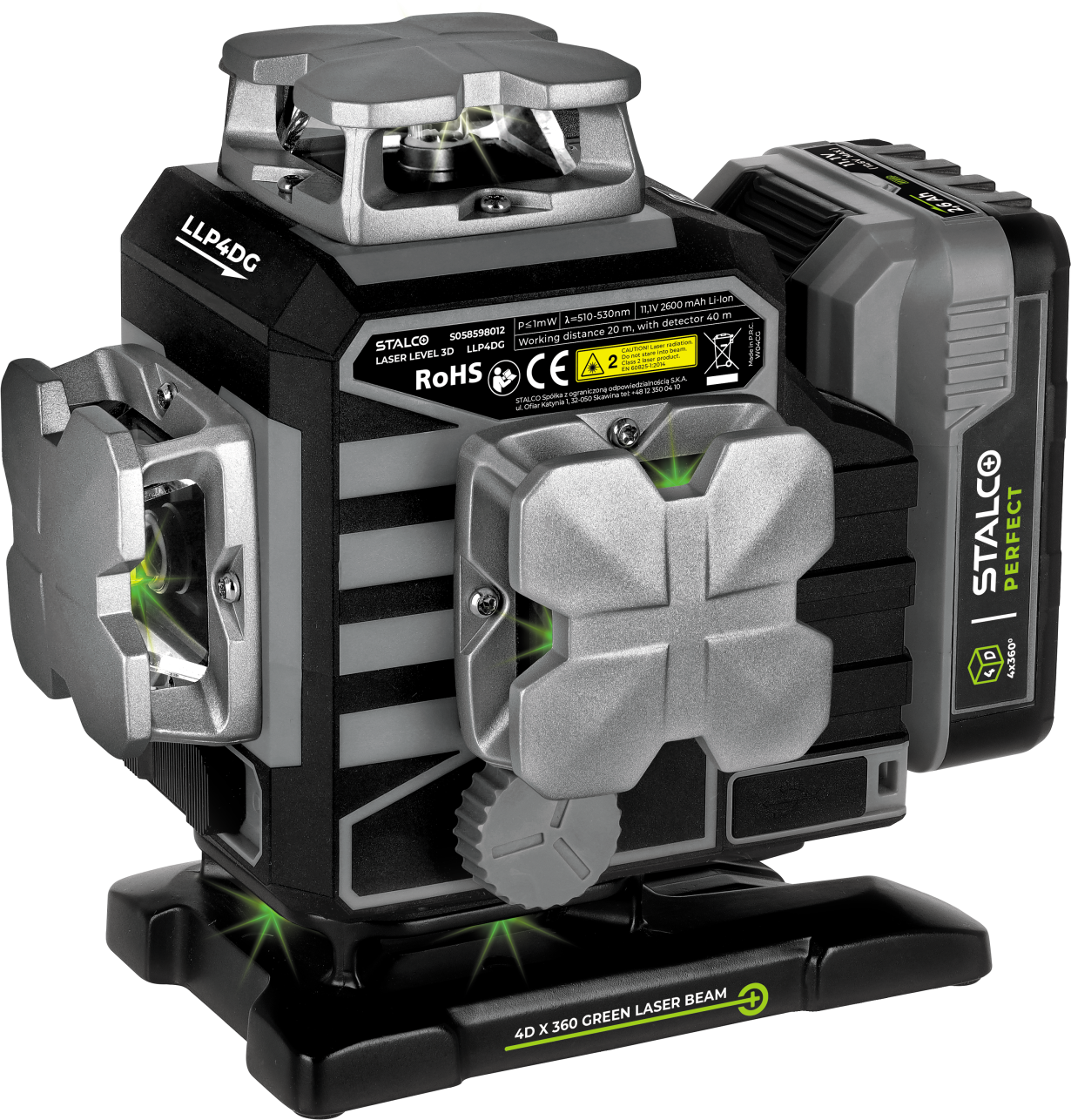 Nivela laser 4D LLP4DG verde STALCO PERFECT S058598012