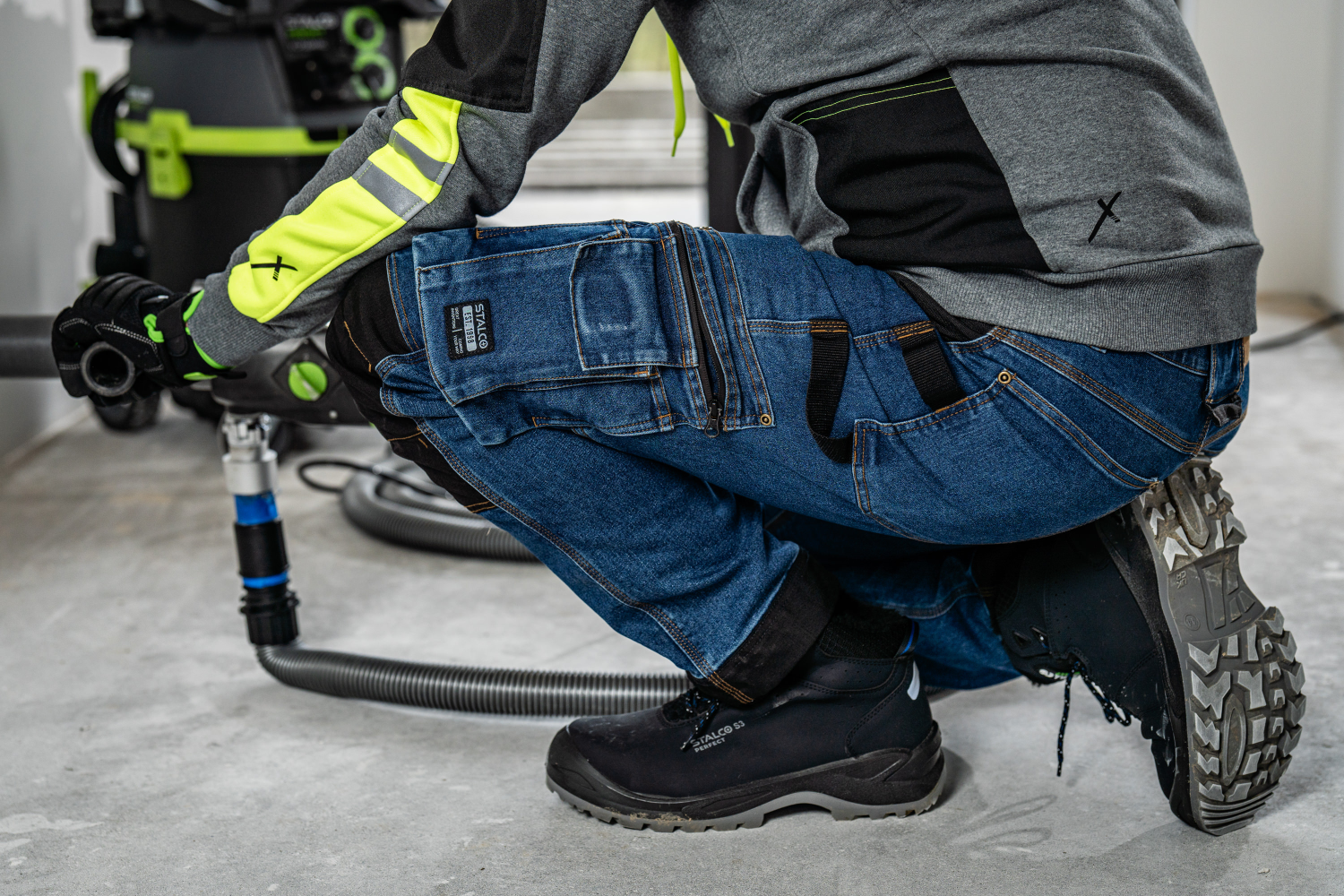 Pantaloni de lucru JEAN bleumarin STALCO PERFECT