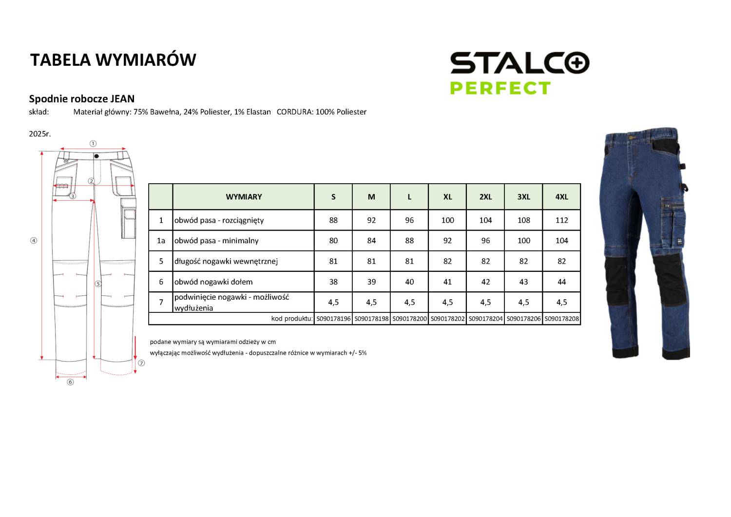 Pantaloni de lucru JEAN bleumarin STALCO PERFECT