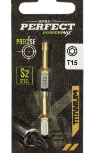 Vârf bit 1/4" - blister Torx T40x25mm titan (2 buc) STALCO PERFECT S-66413
